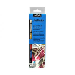 Farby do tkanin Pebeo Setacolor Glitter, 6 kolorów x 20ml